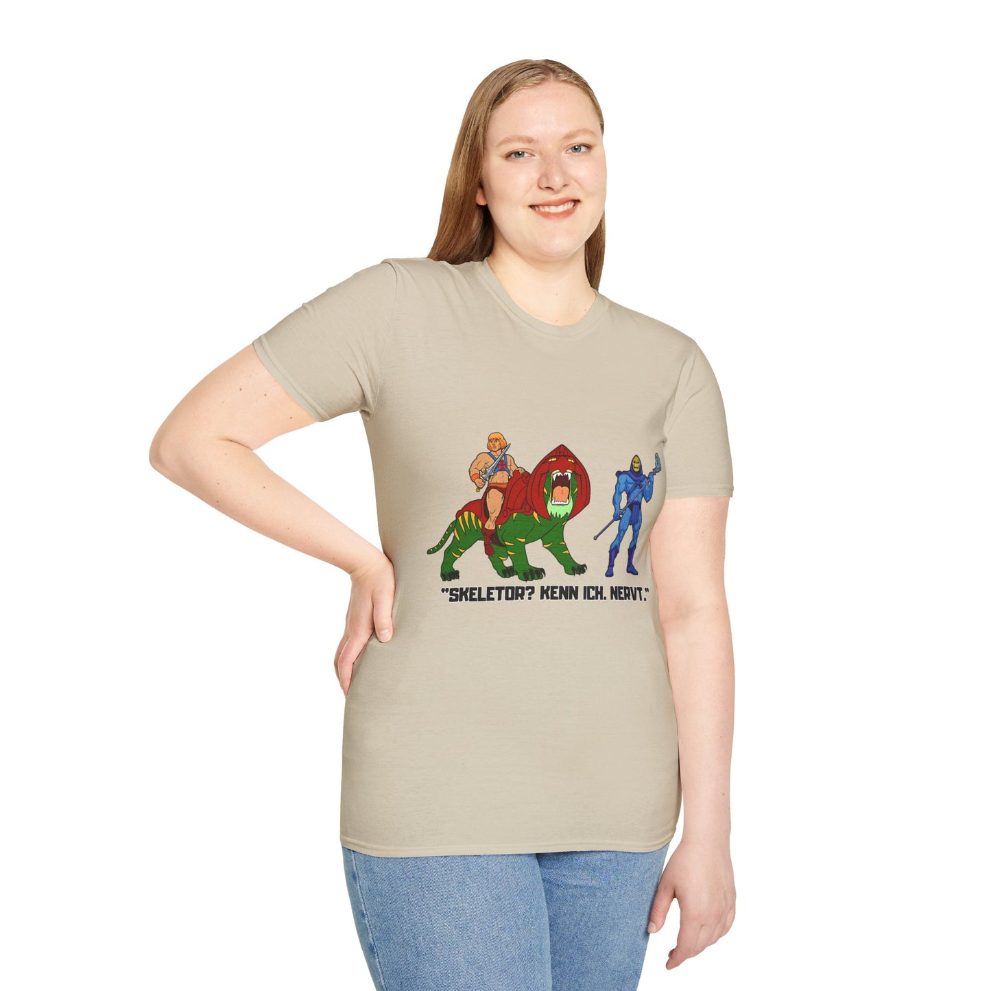 He-Man Retro Graphic Tee, Unisex Softstyle Shirt for Fans, Vintage Cartoon Apparel, Gift for Geeks, Nostalgic T-Shirt