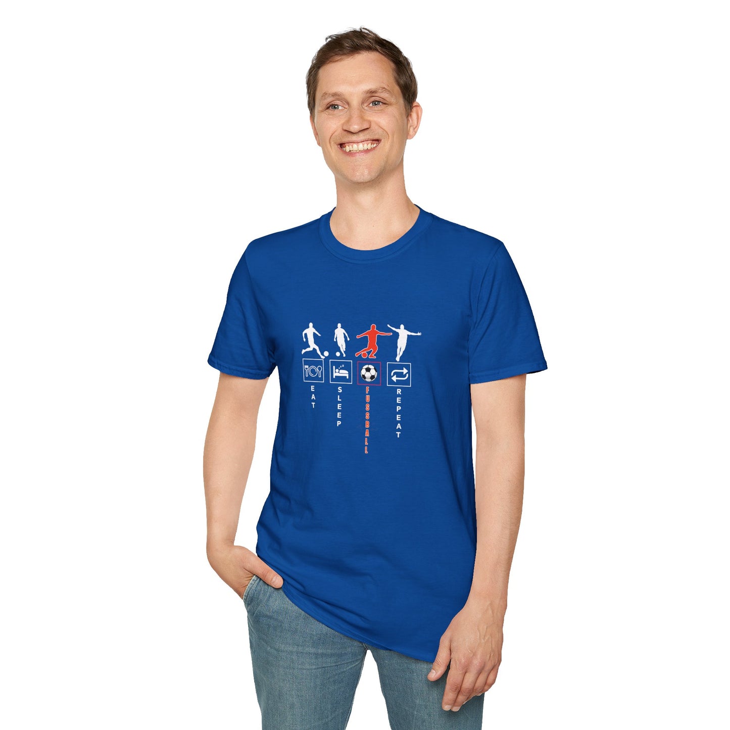 Fußball - Soccer Life Unisex T-Shirt - Eat, Sleep, Fußball, Repeat