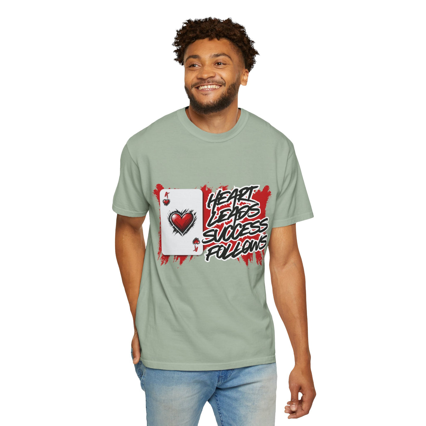 Heart Leads Success Unisex Heavy Cotton Tee | Graphic Tee | Casual Wear | Gift for Gamers | Inspirational Fashion | Streetwear