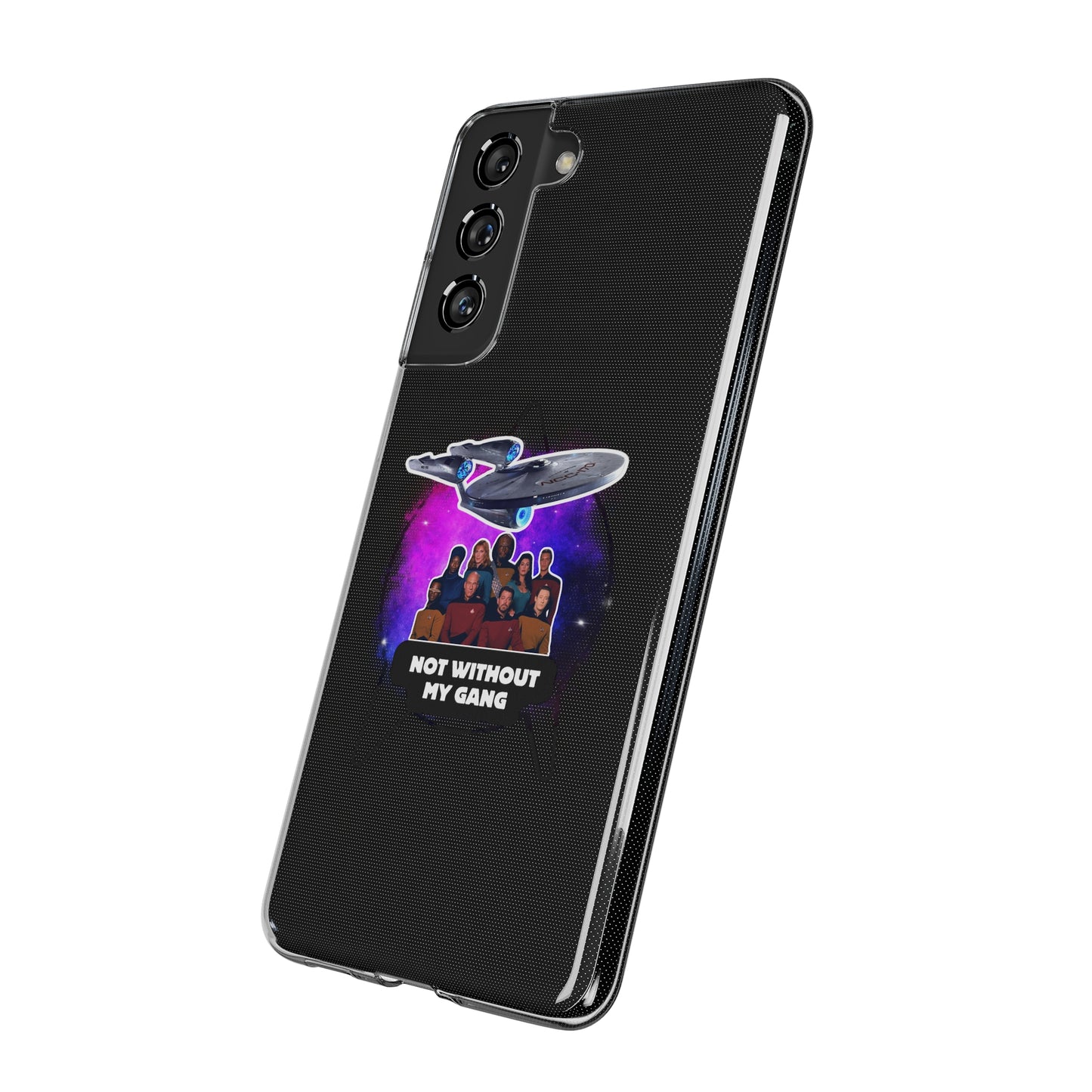 Galaxy-Inspired Soft Phone Case - Not Without My Gang, Star Trek Lovers Handyhülle