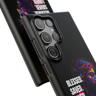Blessed Saved loved - Snap Case - Jesus
