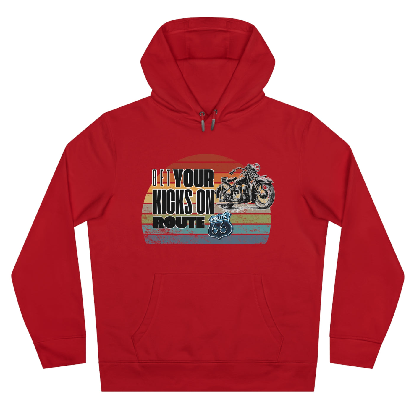 Retro Route 66 Motorcycle Hoodie Sweatshirt - Get your kicks on route 66