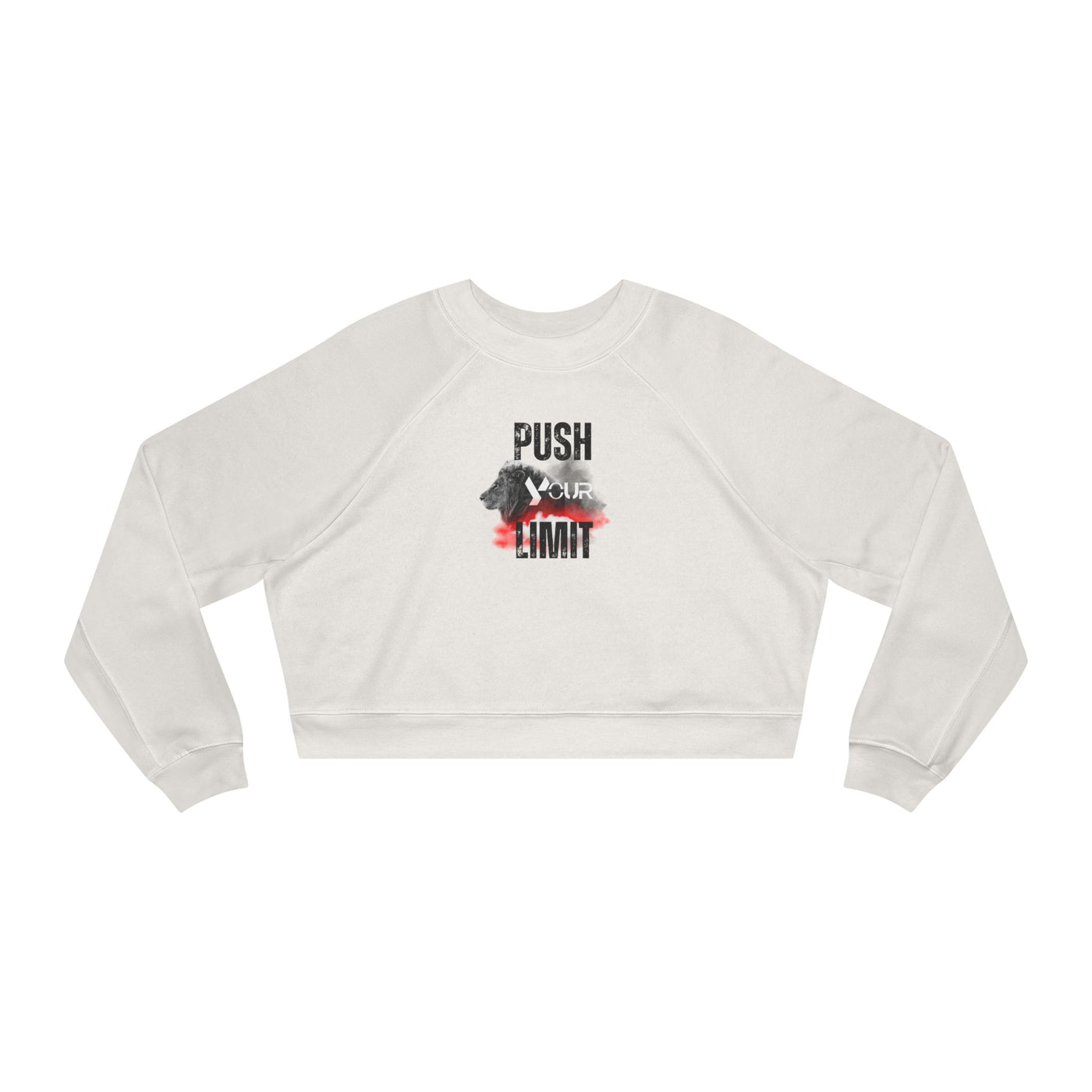 Motivational Women's Cropped Fleece Pullover - "Push Your Limit"