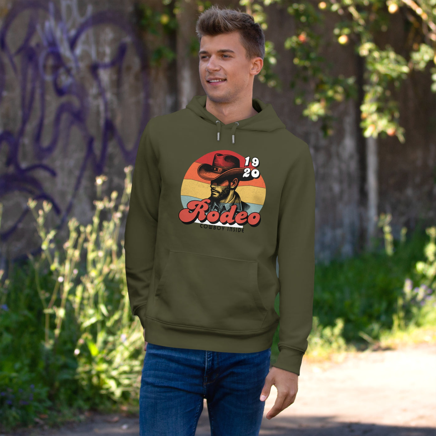Retro Rodeo King Sweatshirt, Cowboy Hoodie, Western Apparel, Gift for Ranchers, Rodeo Fans, Cozy Hoodie for Men