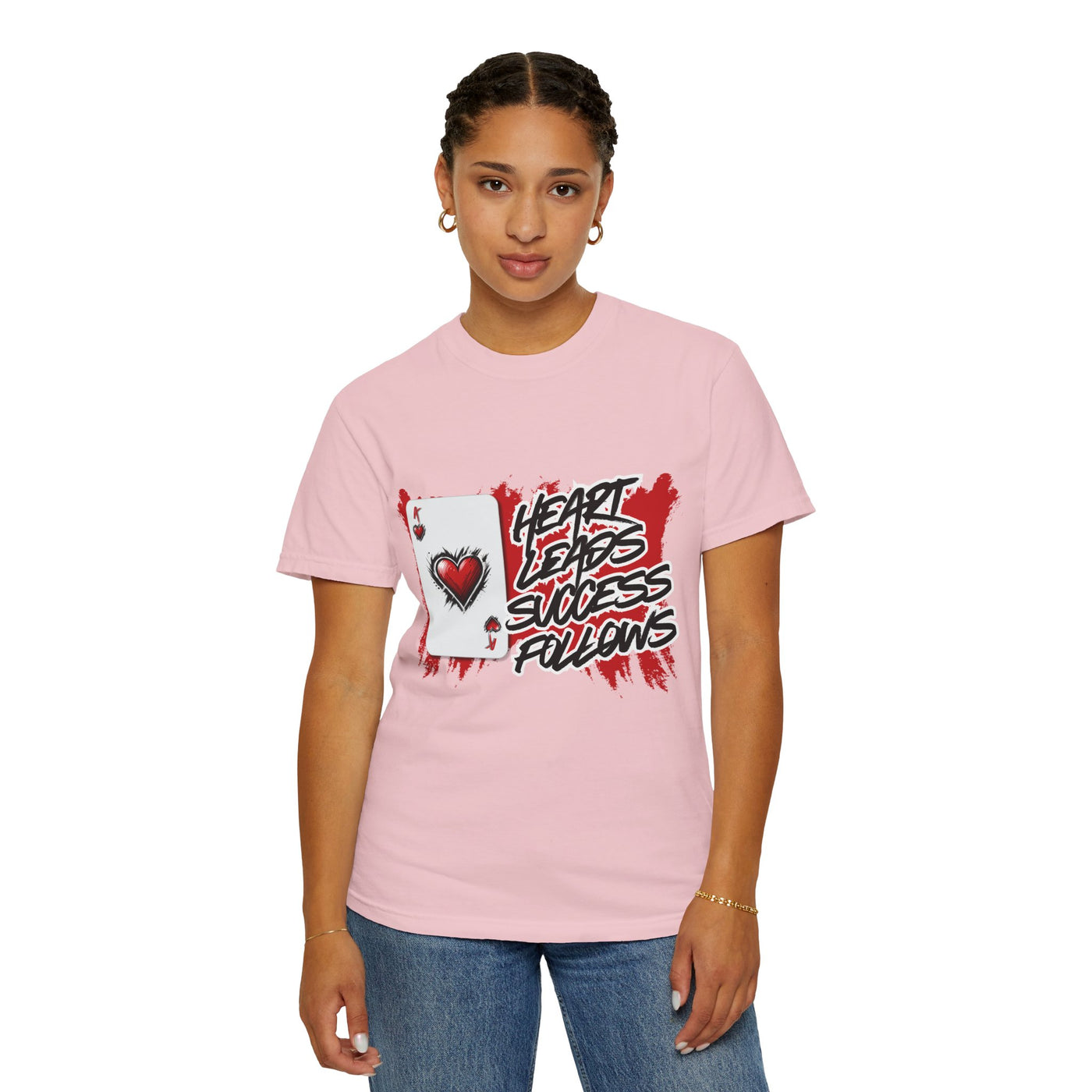 Heart Leads Success Unisex Heavy Cotton Tee | Graphic Tee | Casual Wear | Gift for Gamers | Inspirational Fashion | Streetwear
