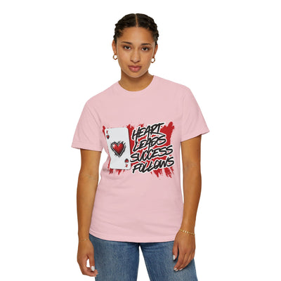 Heart Leads Success Unisex Heavy Cotton Tee | Graphic Tee | Casual Wear | Gift for Gamers | Inspirational Fashion | Streetwear