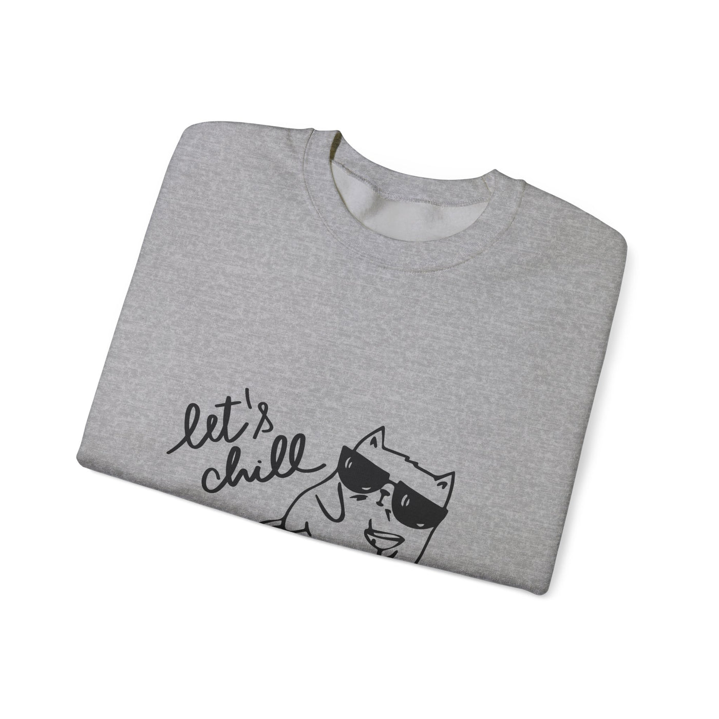 Let's Chill Cat Sweatshirt - Unisex Garment-Dyed Pullover for Cozy Days