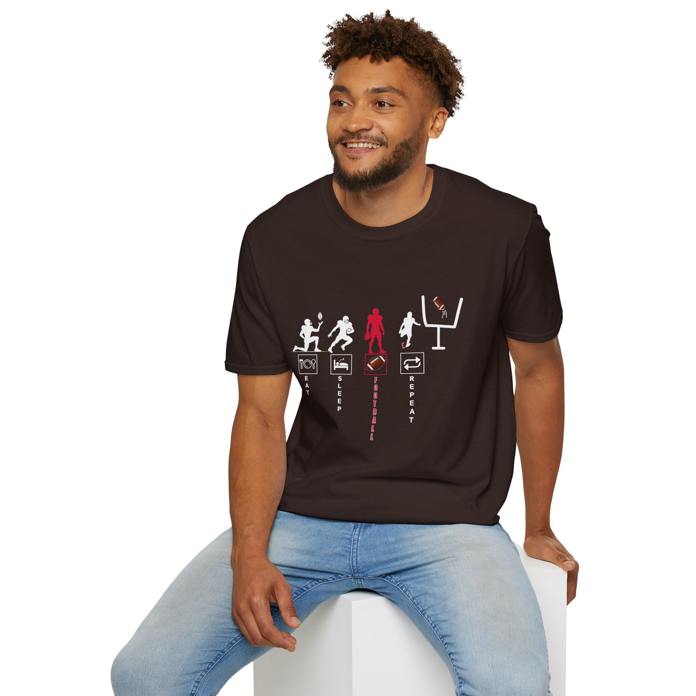 Football Life Unisex T-Shirt - Eat, Sleep, Football, Repeat