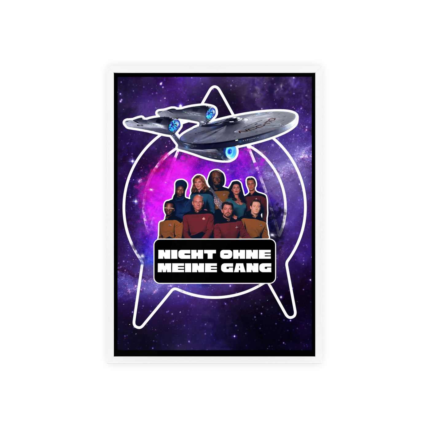 Starship Adventure Poster with Wooden Frame | Sci-Fi Wall Art, Geek Decor,