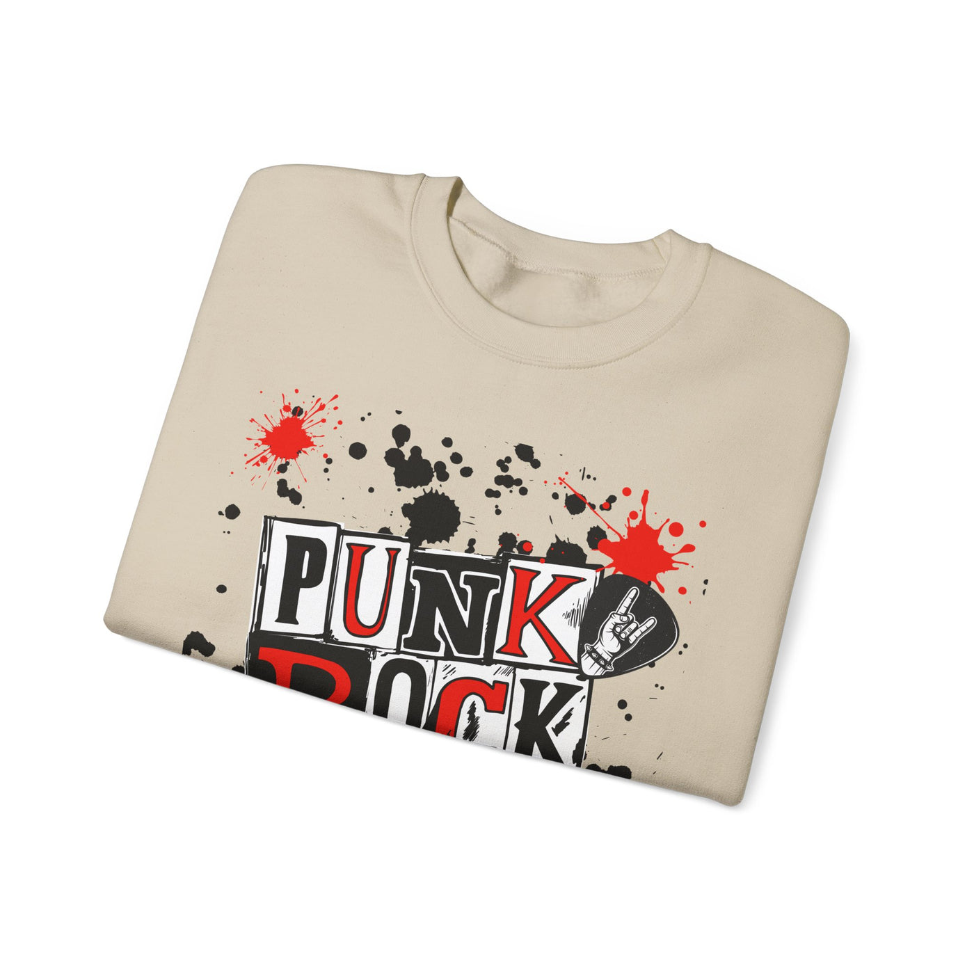 Punk Rock Crewneck Sweatshirt, Casual Streetwear Gift, Music Lover Apparel, Fall Fashion Layer, Unique Graphic Sweater