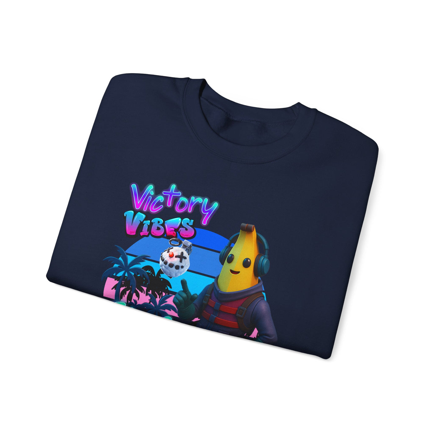Victory Fortnite Vibes Banana Crewneck Sweatshirt - Unisex Heavy Blend