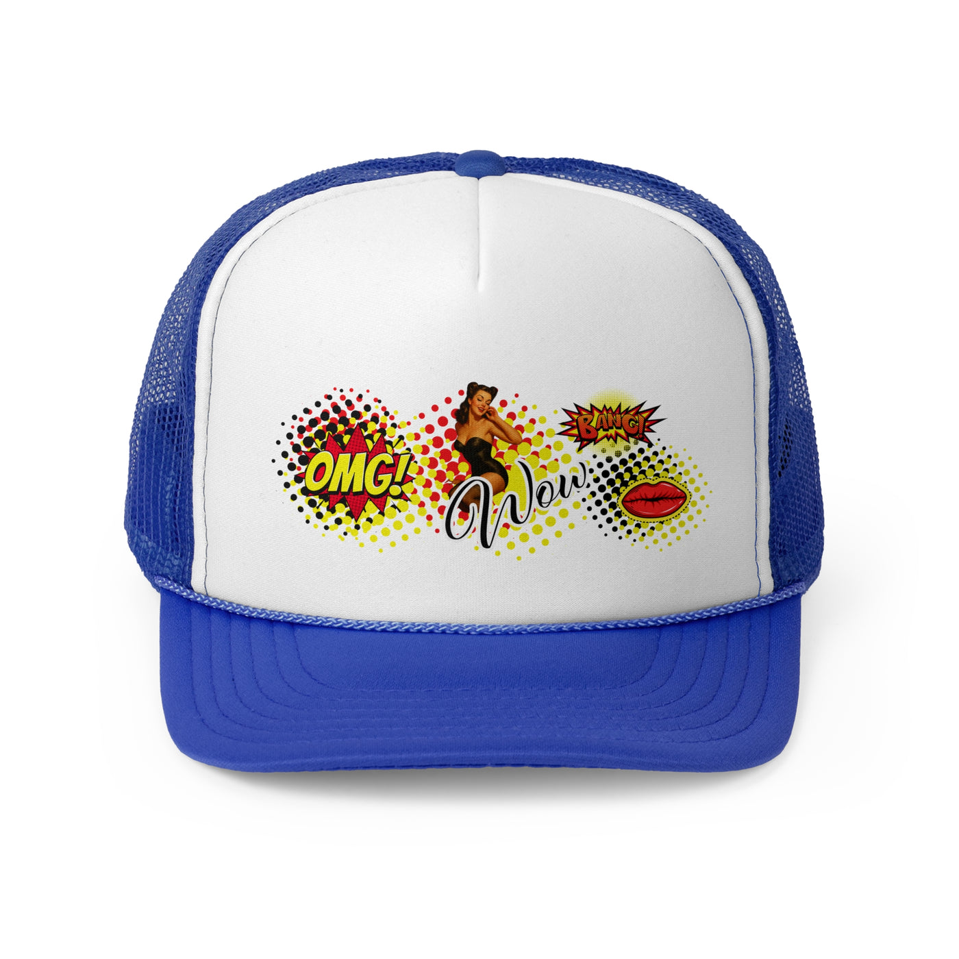 Fun Pop Art Trucker Cap - OMG! Wow! Comic Style Hat 