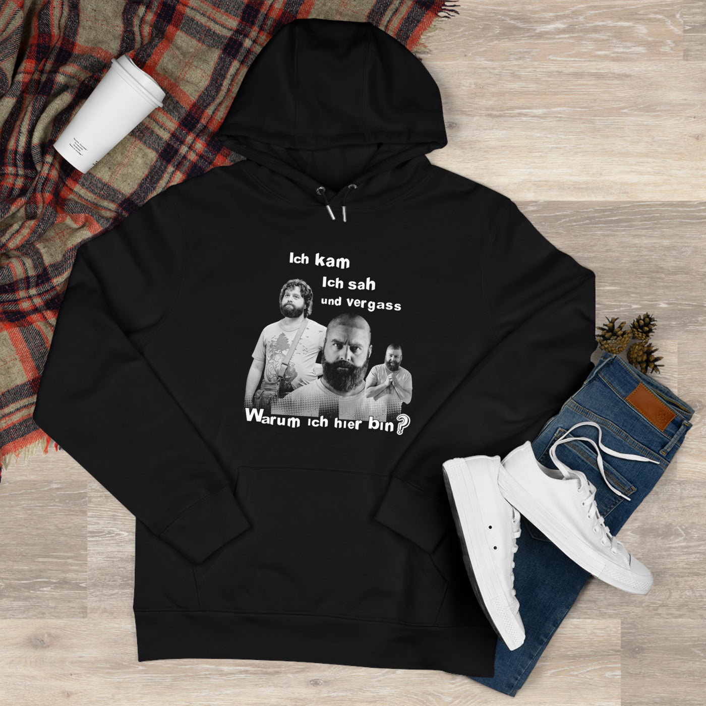 Hoodie Unisex Witz  Alan Garner– Ich kam ich sah und vergaß - Warum ich hier bin!