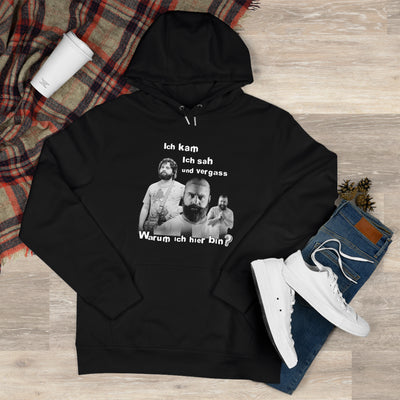Hoodie Unisex Witz  Alan Garner– Ich kam ich sah und vergaß - Warum ich hier bin!