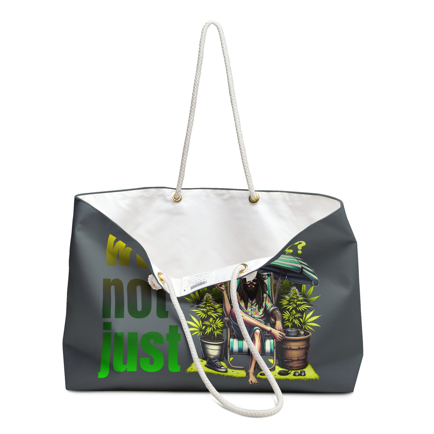 "Why not just relax?" Weekender Bag - Tote Bag, Beach Days, Travel, Gifts, and Summer Adventures