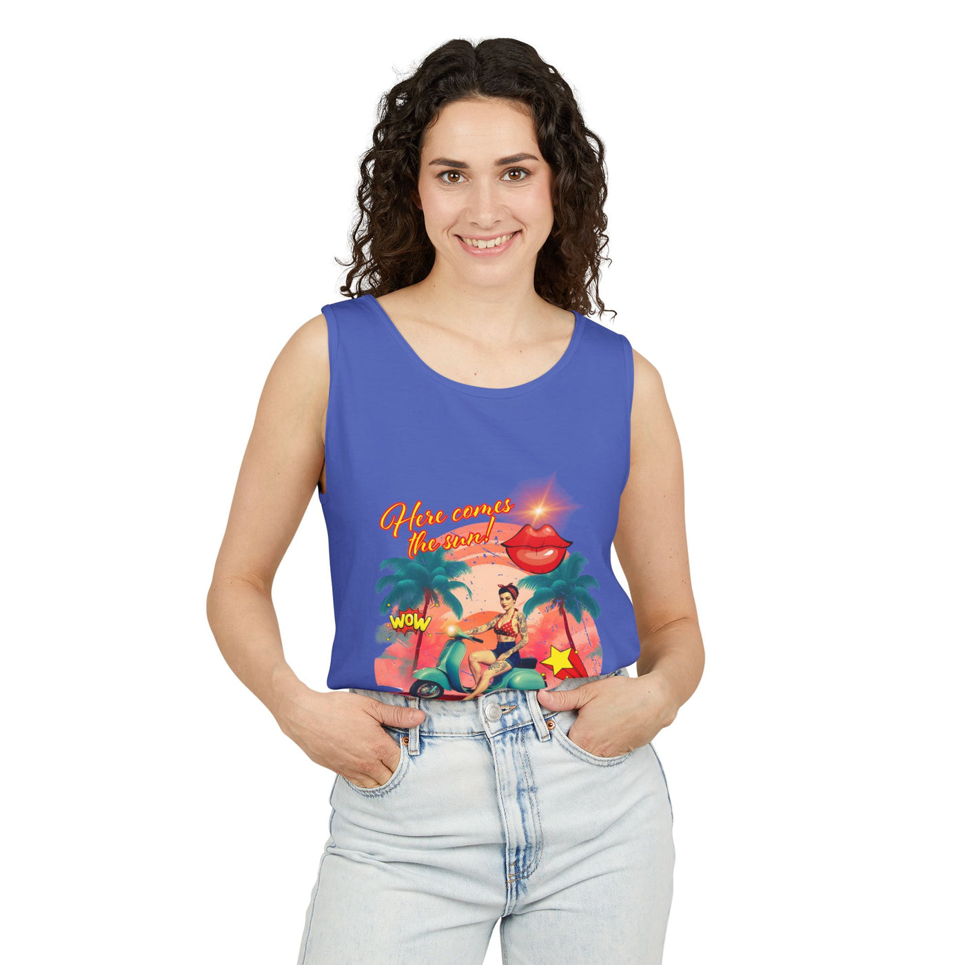 Retro Summer Vibes Tank Top Here comes the sun