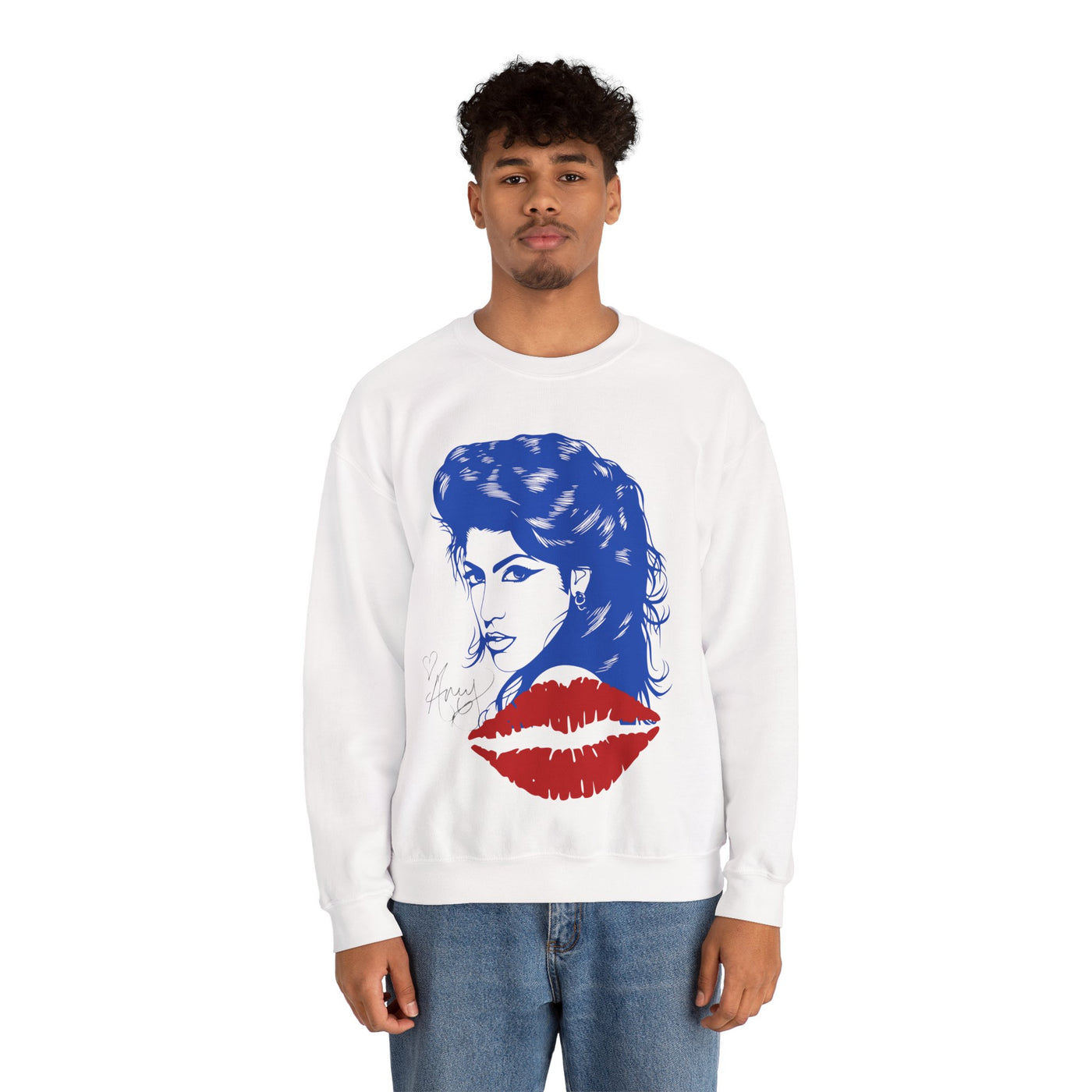 Amy Retro Kiss Graphic Hooded Sweatshirt for Fashion Lovers 