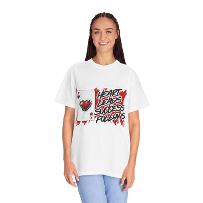 Heart Leads Success Unisex Heavy Cotton Tee | Graphic Tee | Casual Wear | Gift for Gamers | Inspirational Fashion | Streetwear