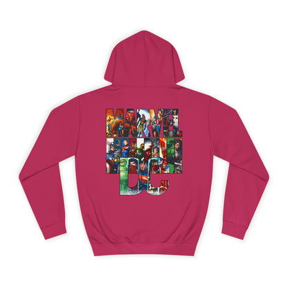 Superhero Graphic Hoodie, Unisex College Sweatshirt, Marvel DC Fans Apparel, Comic Book Lover Gift, Fun Cosplay Outfit
