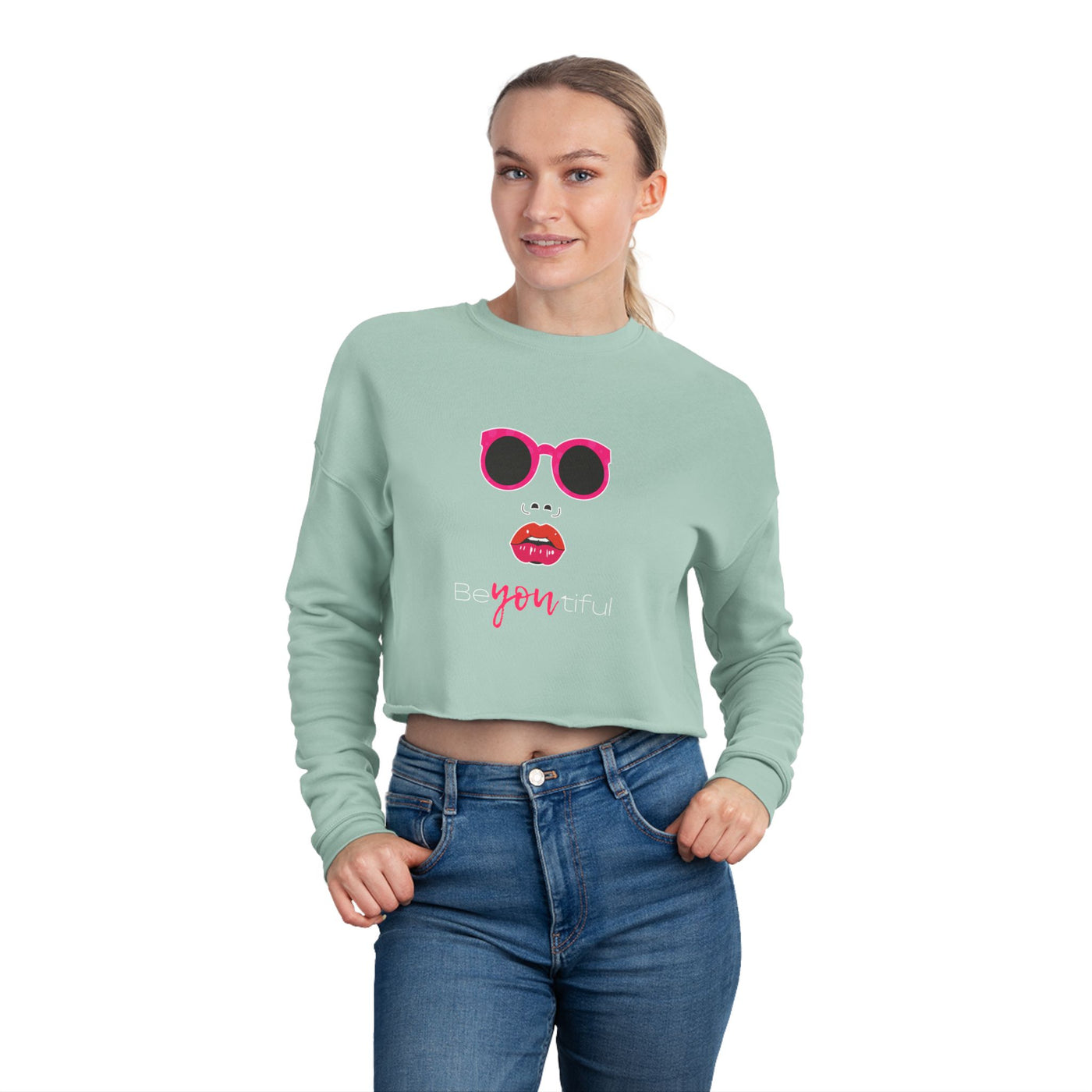 Chic Cropped Sweatshirt - Be You, Be Beautiful, Trendy Apparel, Gifts for Her, Casual Style, Fashion Statement