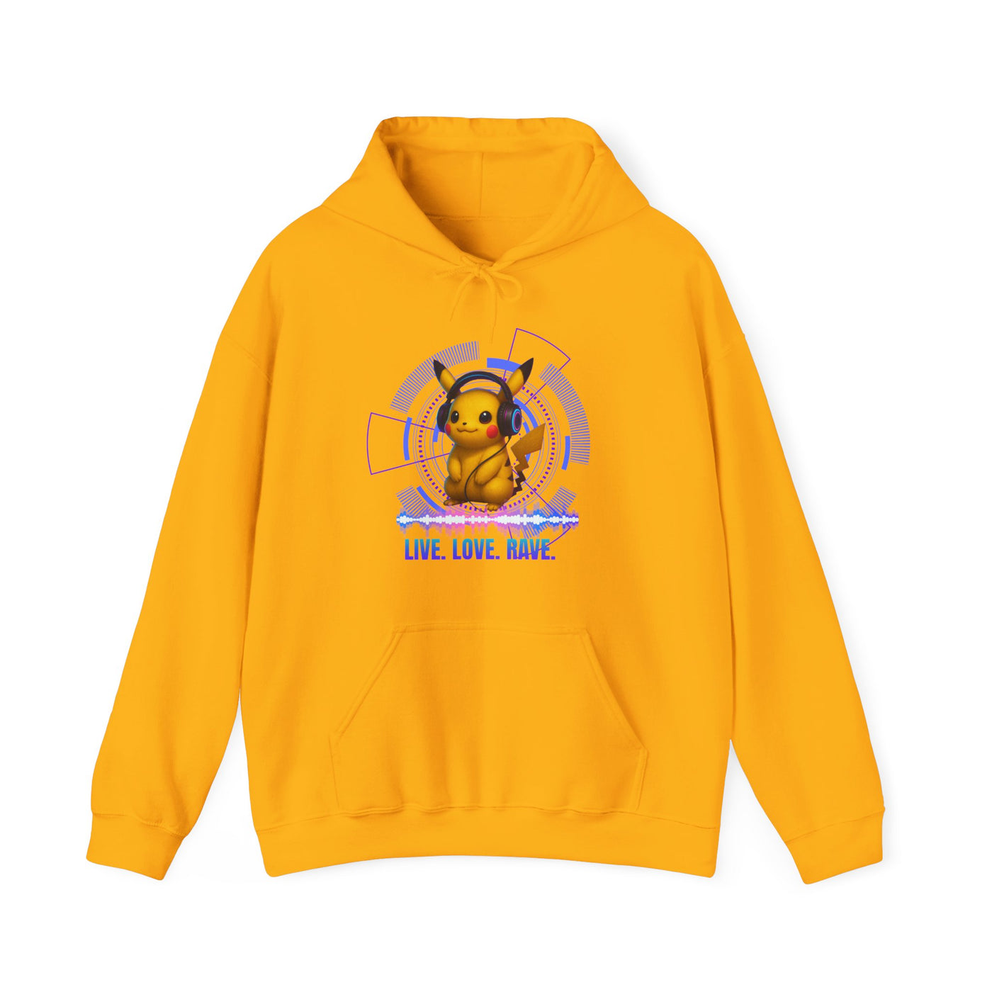 Rave Hoddie, Live Love Rave - Techno - Pokemon