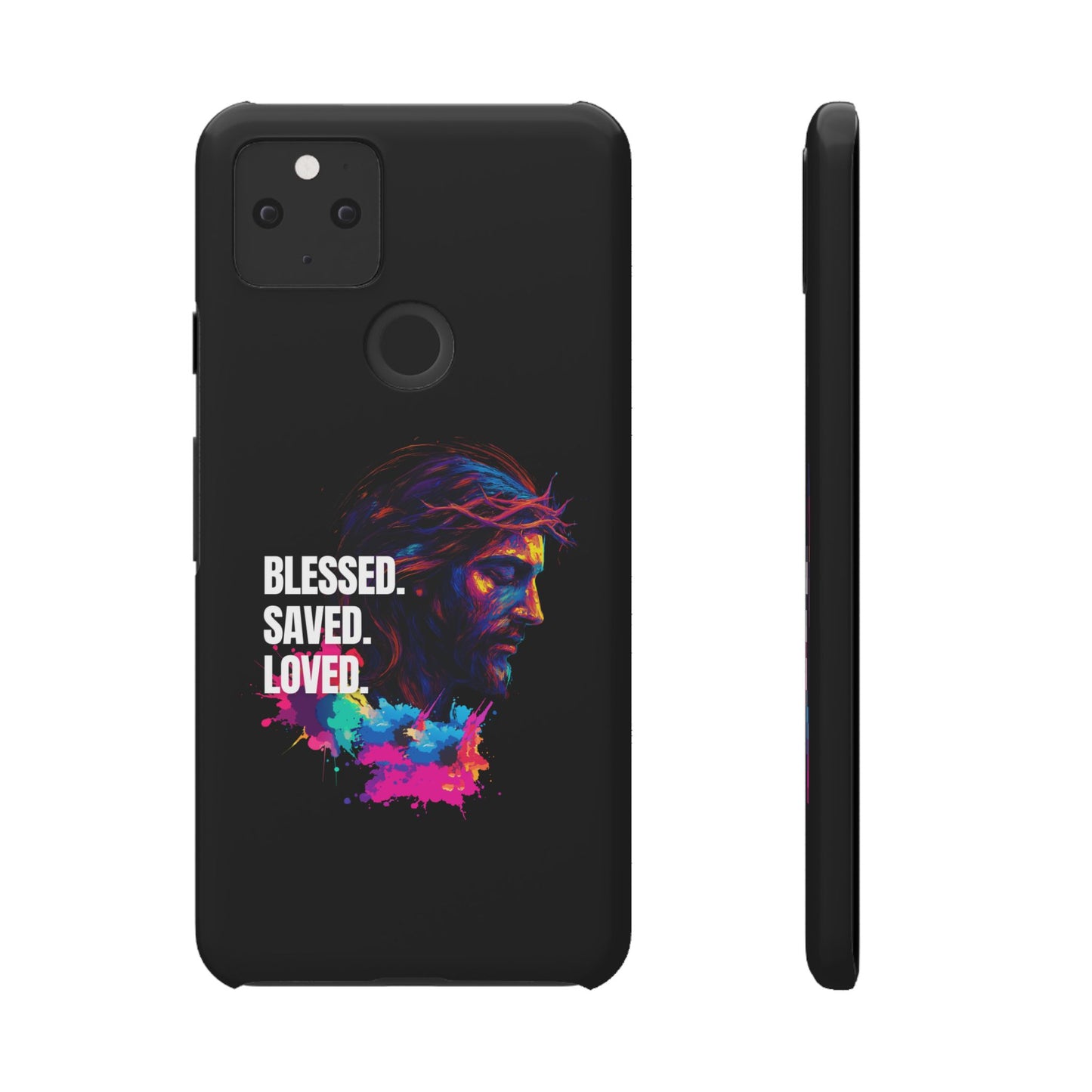 Blessed Saved Loved -  Snap Case Handyhülle - Jesus