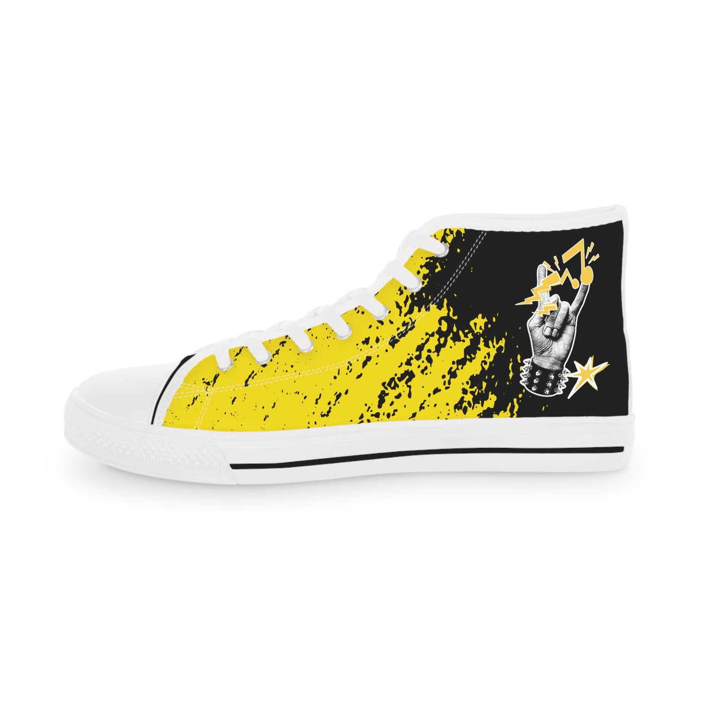 Trendy high top sneakers "louder than manowar" sneakers