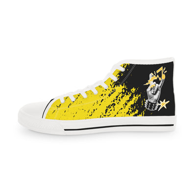 Trendy high top sneakers "louder than manowar" sneakers