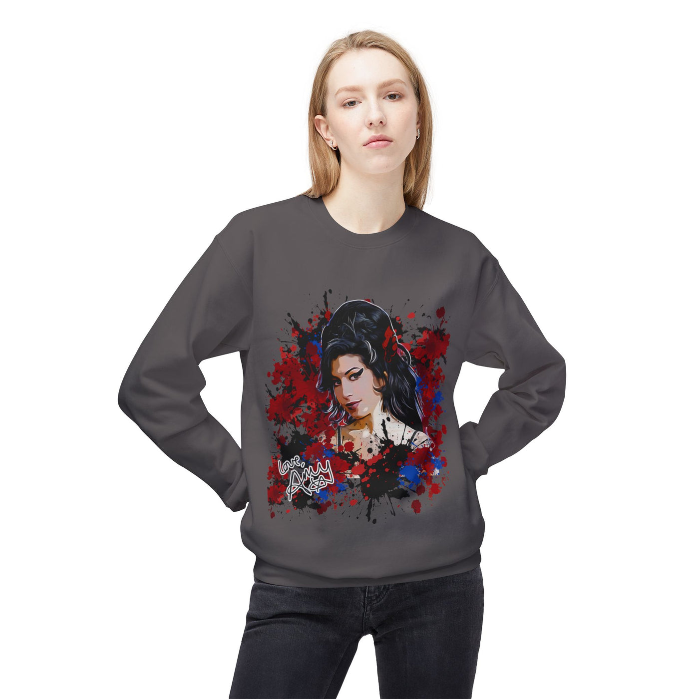 Amy Retro Kiss Graphic Hooded Sweatshirt for Fashion Lovers