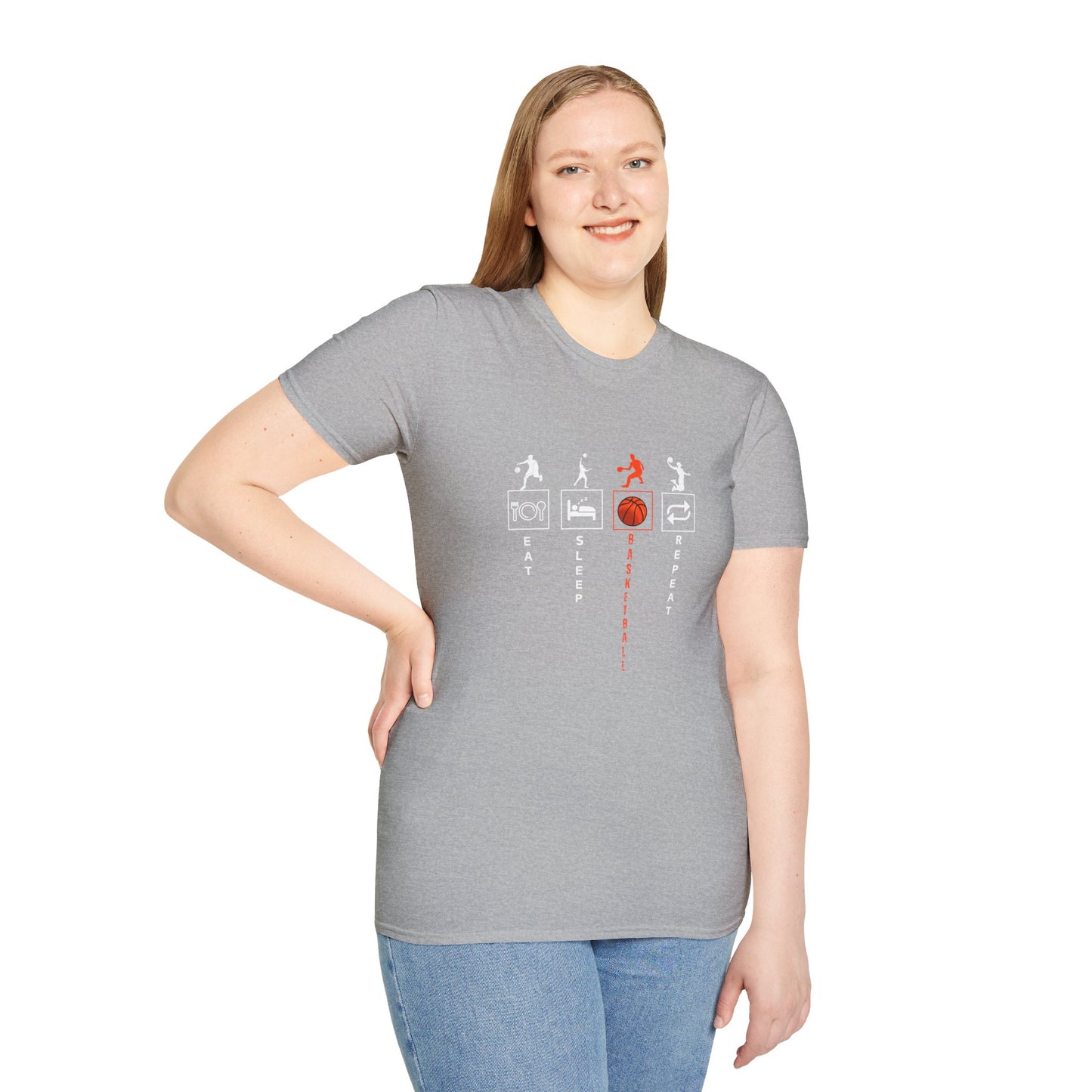 Basketball Life Unisex T-Shirt - Eat, Sleep, Basketball, Repeat