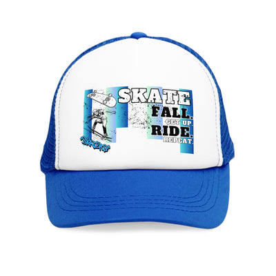 Skateboarding Mesh Cap - "Skate Fall, Get Up, Ride, Repeat"