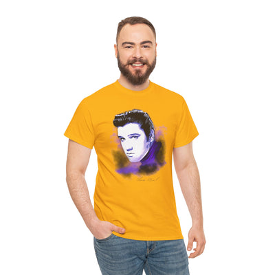 Elvis Portrait Unisex Heavy Cotton Tee - Retro Music Fan Gift