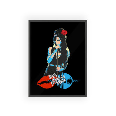 Love Amy Winehouse Poster with Wooden Frame - Vibrant Wall Art for Music Lovers
