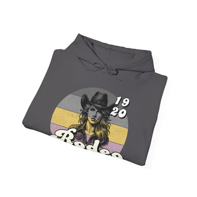 Rodeo Cowgirl Hooded HOODIE - Unisex Heavy Blend™ - Retro Style