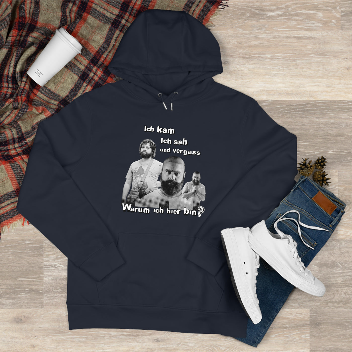 Hoodie Unisex Witz  Alan Garner– Ich kam ich sah und vergaß - Warum ich hier bin!