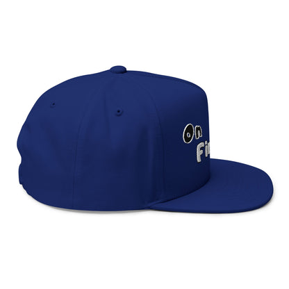 Embroidered Flat Bill Cap - "on fire"