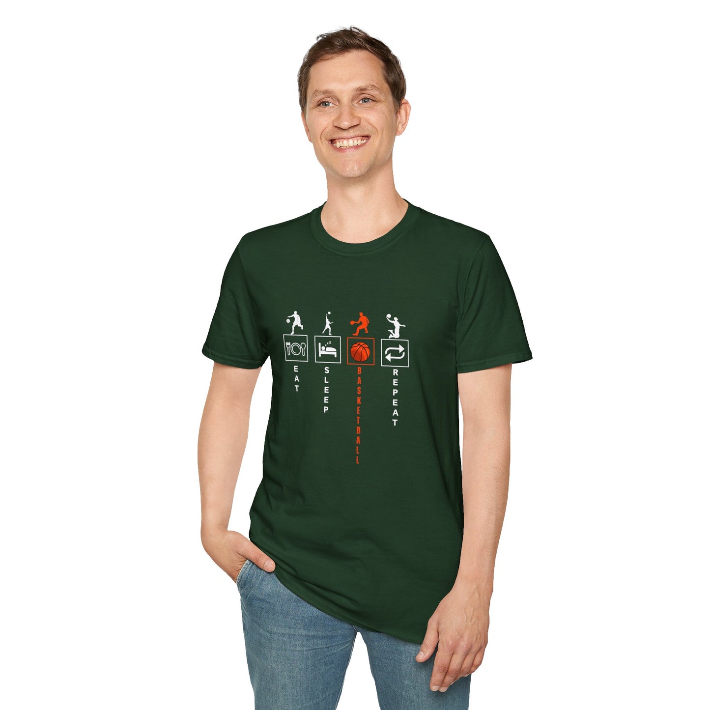 Basketball Life Unisex T-Shirt - Eat, Sleep, Basketball, Repeat