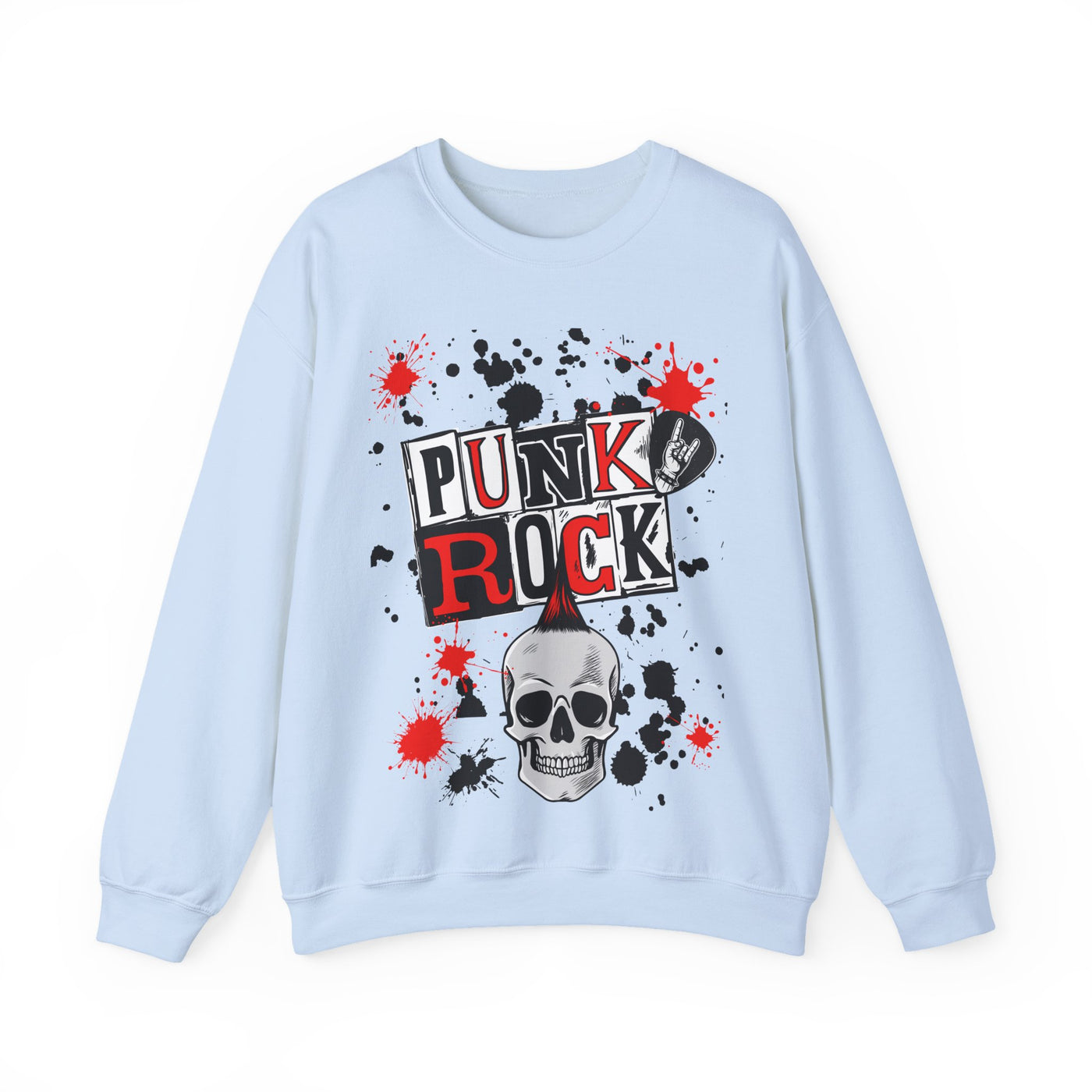 Punk Rock Crewneck Sweatshirt, Casual Streetwear Gift, Music Lover Apparel, Fall Fashion Layer, Unique Graphic Sweater