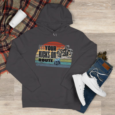 Retro Route 66 Motorcycle Hoodie Sweatshirt - Get your kicks on route 66