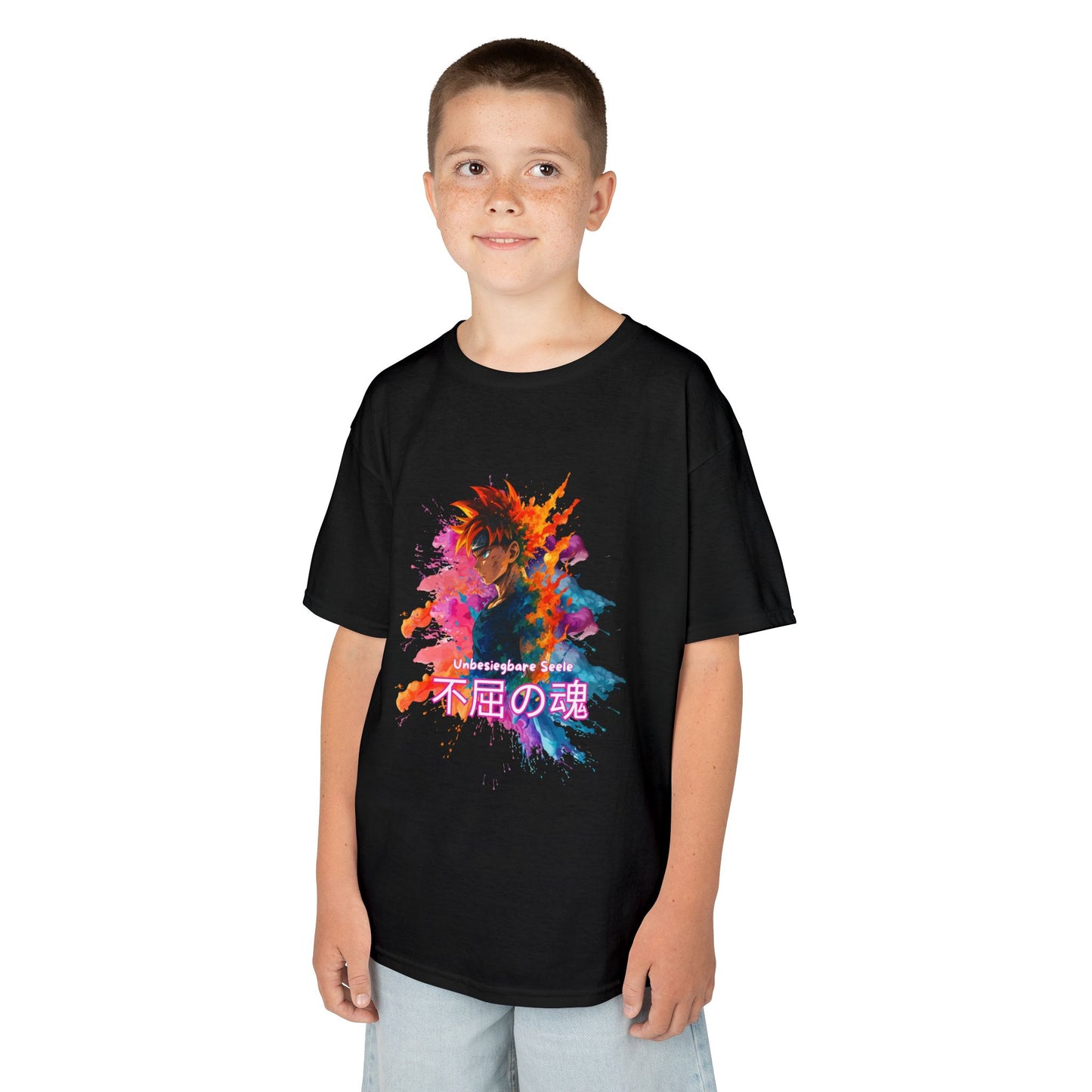 "unbesiegbare Seele" Vibrant Kids Jersey Tank Top - Colorful Anime Design