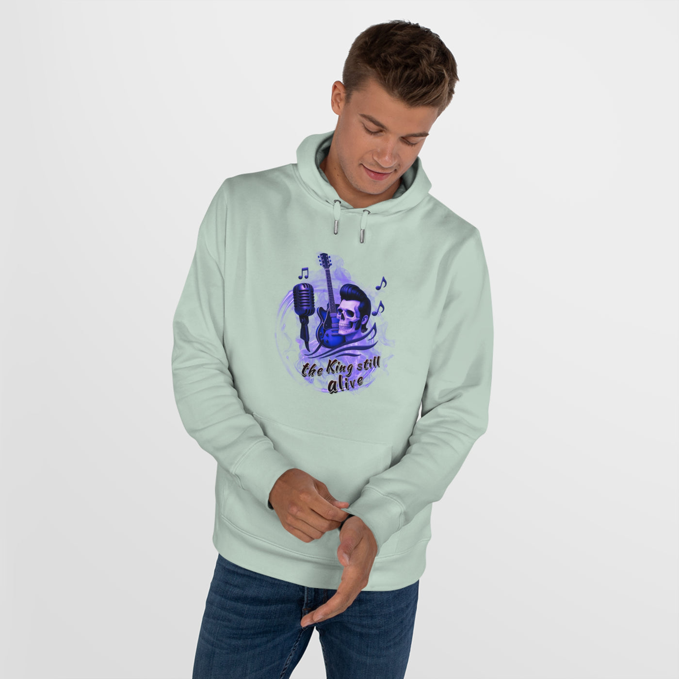 Rock 'n' Roll King Hooded Sweatshirt - 'The King Still Alive' Graphic