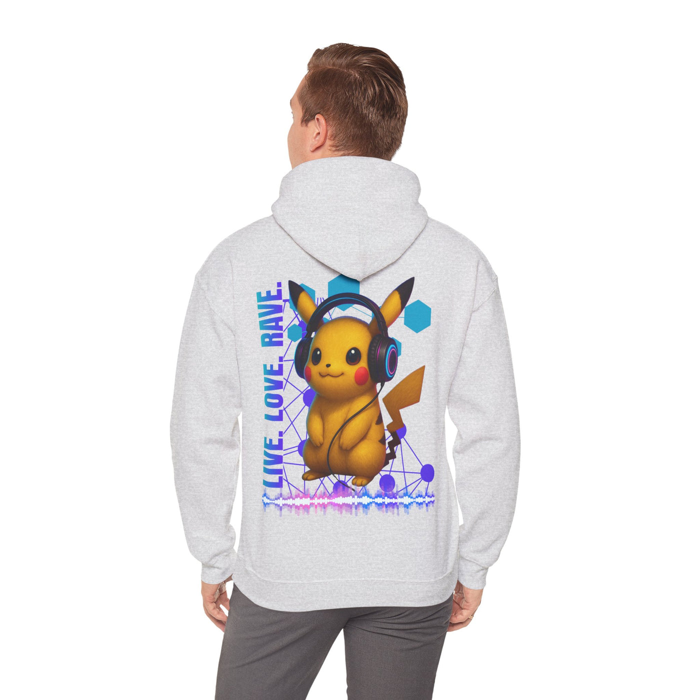 Rave Hoddie, Live Love Rave - Techno - Pokemon