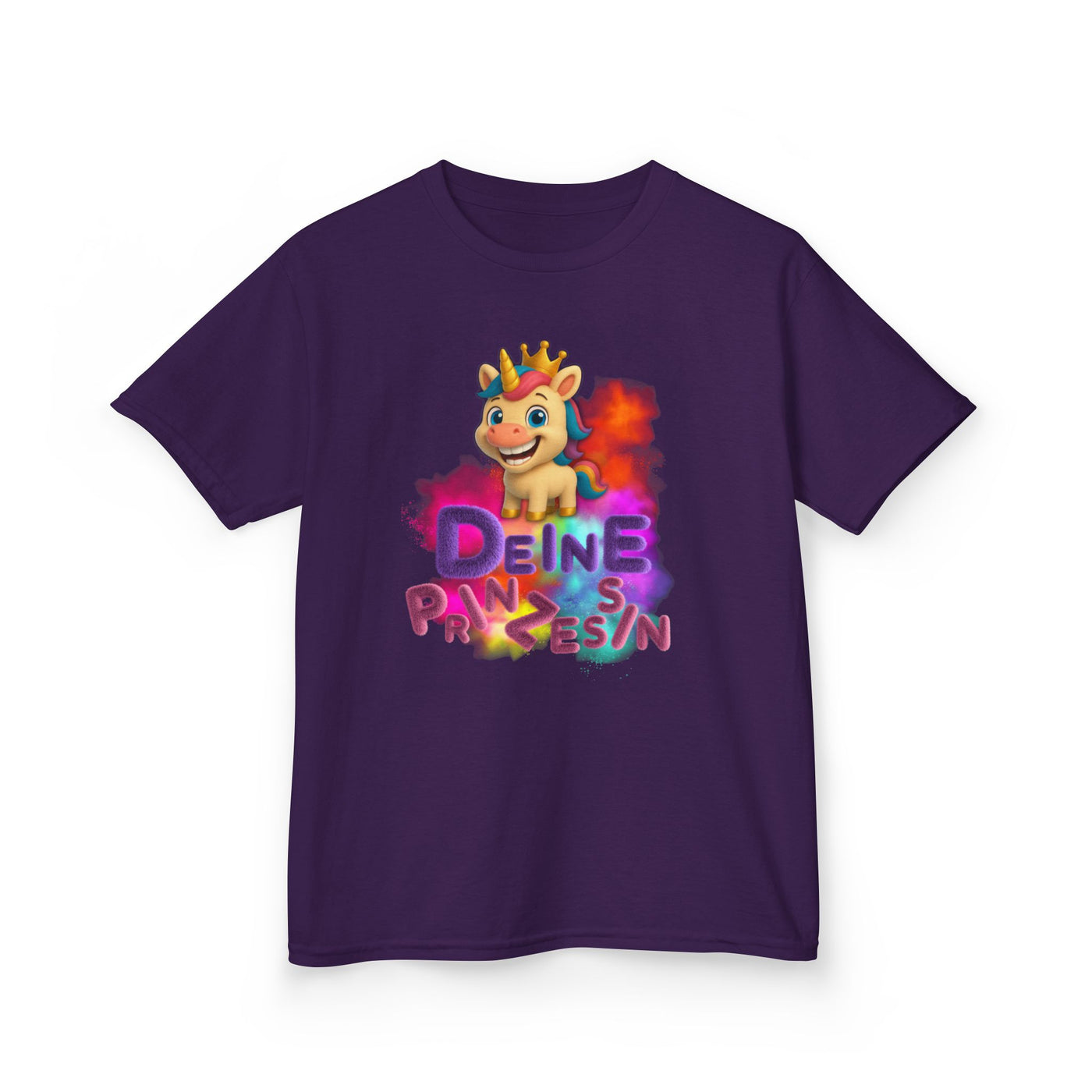 Colorful Kids Tee - “Deine Prinzessin” Design - Fun & Playful Shirt for Young Royalty