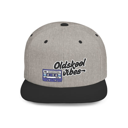 Oldschool Vibes Flat Bill Snapback Cap | Retro Style Hat for Casual Wear