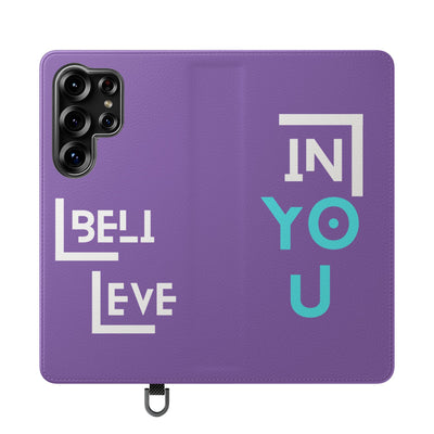 Handyhülle - inspirational Flip Case - 'Believe in You' Phone Cover