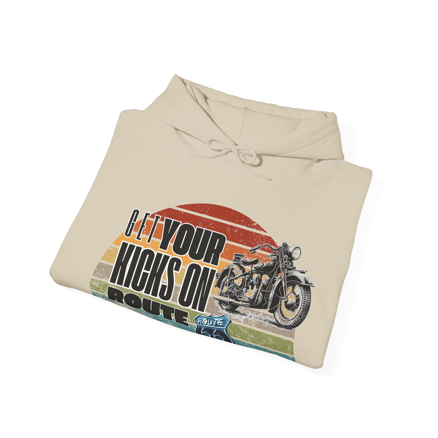 Retro Motorcycle Adventure Hoodie - 'Get Your Kicks On Route 66'