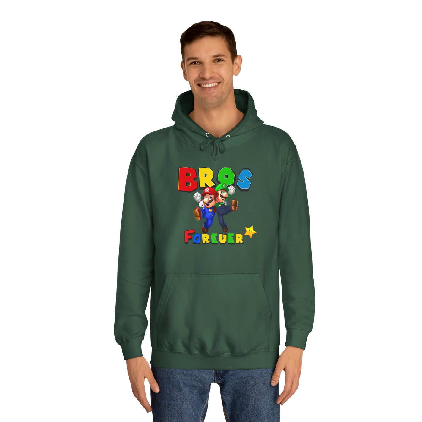 Super Bros College Hoodie, Unisex Gaming Hoodie