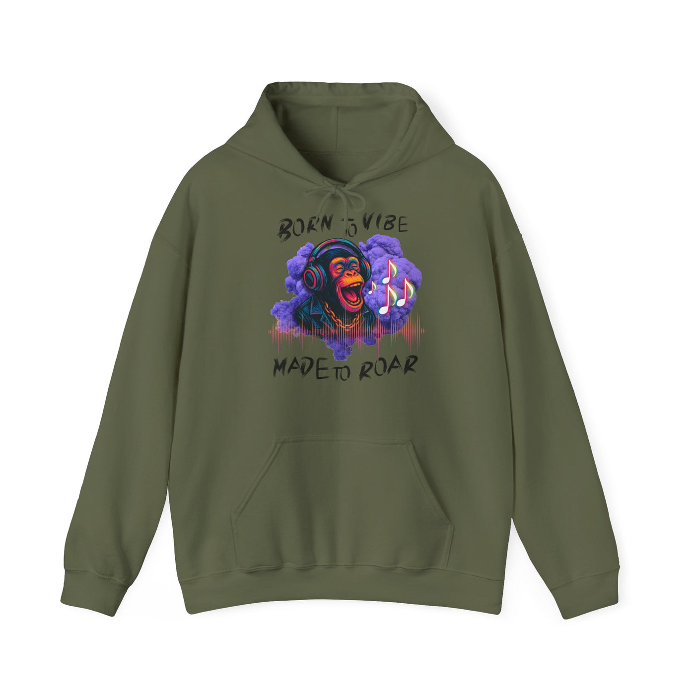 Born to Vibe Unisex Heavy Blend™ Hooded Sweatshirt - Made to Roar Monkey - Monkey 
