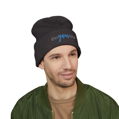 Vibrant "BeYoutiful" Cuffed Beanie - Stylish Embroidered Hat for Self-Expression
