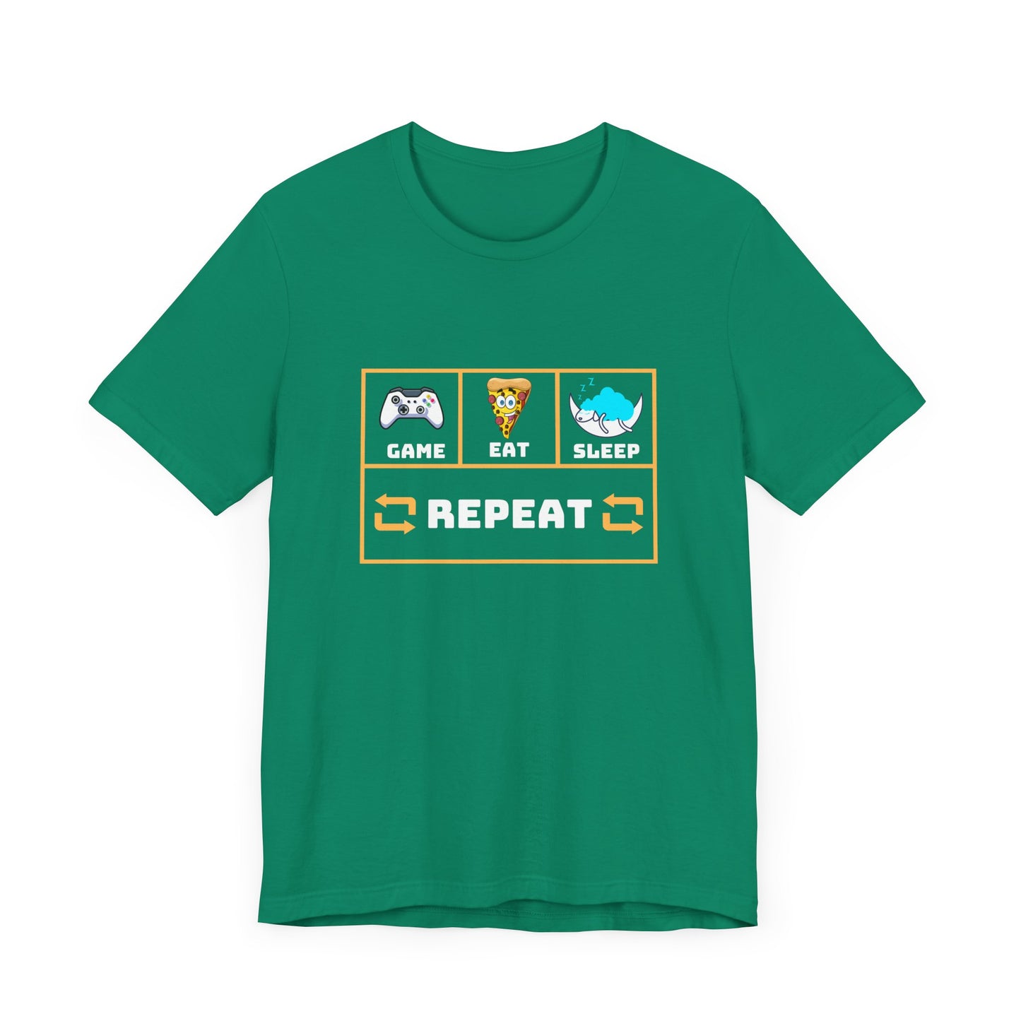 Gamer's Motto shirt: Eat, Sleep, Game, Repeat- T-Shirt